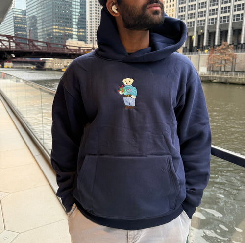 Embroidered Christmas Bear Hoodie – Cute Holiday Gift Hoodie, & Christmas Sweatshirt