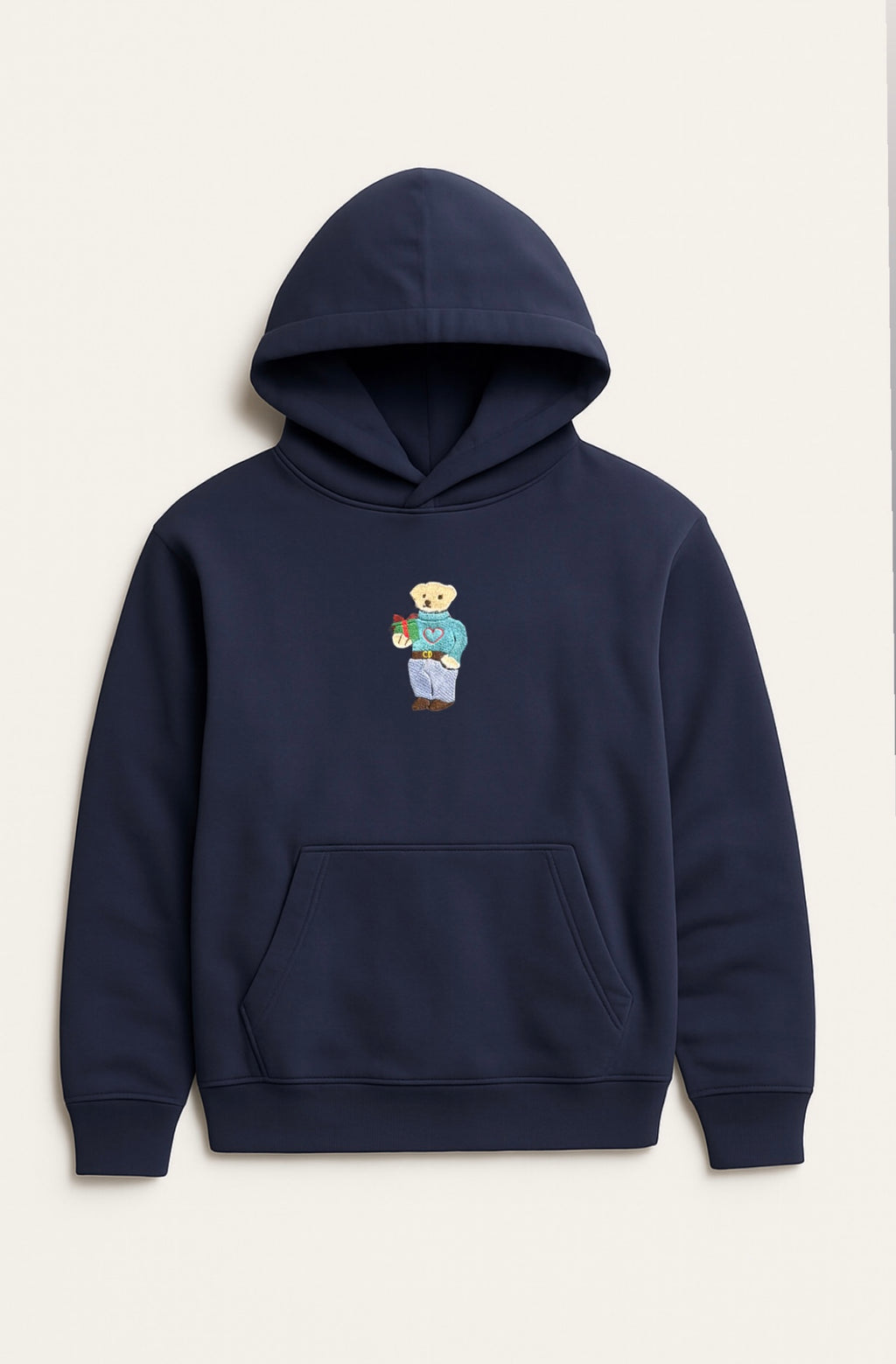 Embroidered Christmas Bear Hoodie – Cute Holiday Gift Hoodie, & Christmas Sweatshirt