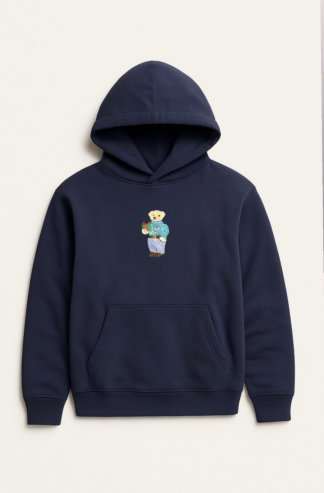 Embroidered Christmas Bear Hoodie – Cute Holiday Gift Hoodie, & Christmas Sweatshirt